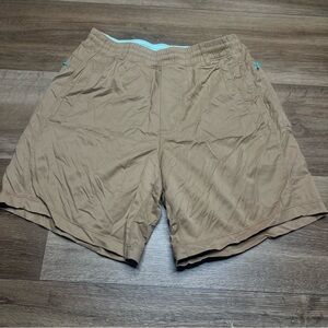 Bird Dogs Boom Shorts Small Brown Blue Lined Athleisure Performance Boomstick